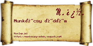 Munkácsy Ádám névjegykártya